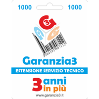 ESTENSIONE GARANZIA +3 ANNI SERVIZIO TECNICO GARANZIA3 MASSIMALE 1000 EURO GR3-1000
