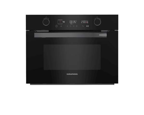 Grundig GEKW12400B Forno Multifunzione Combinato da Incasso 48 L con Microonde, 16 Funzioni, Classe A, Estetica Carbon